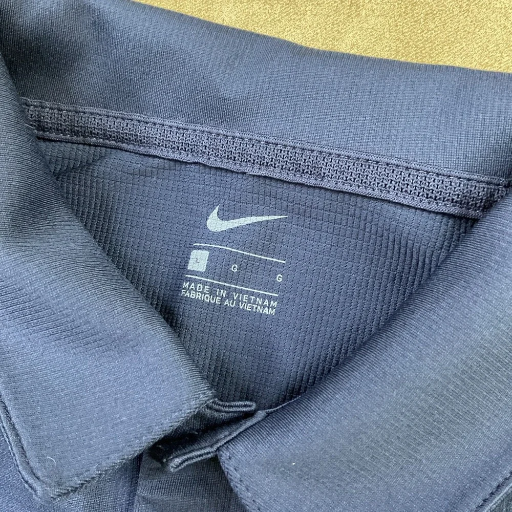 Nike Polo Shirt Berkeley Lacrosse Embroidered Logo‎ Navy Short Sleeve Men Sz L